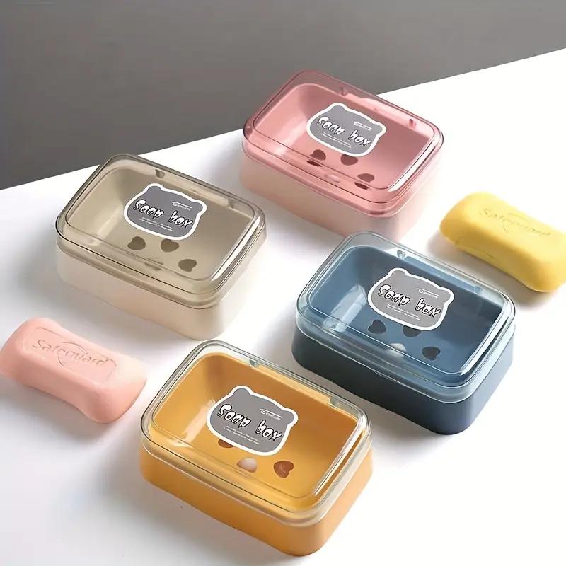 Bathroom Soap Dish With Lid Home Plastic Soap Box Keeps Soap Dry Soap Dish Travel Essentials