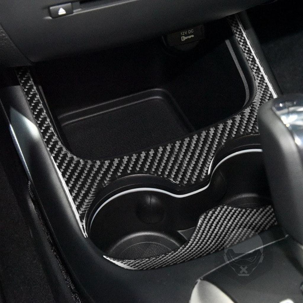 Für Dodge Journey 2011-2017 Kohlefaser Mittelkonsolen-Becherhalter-Panel-Zierleiste Abdeckung Auto-Innenzubehör Dekorativer Aufkleber