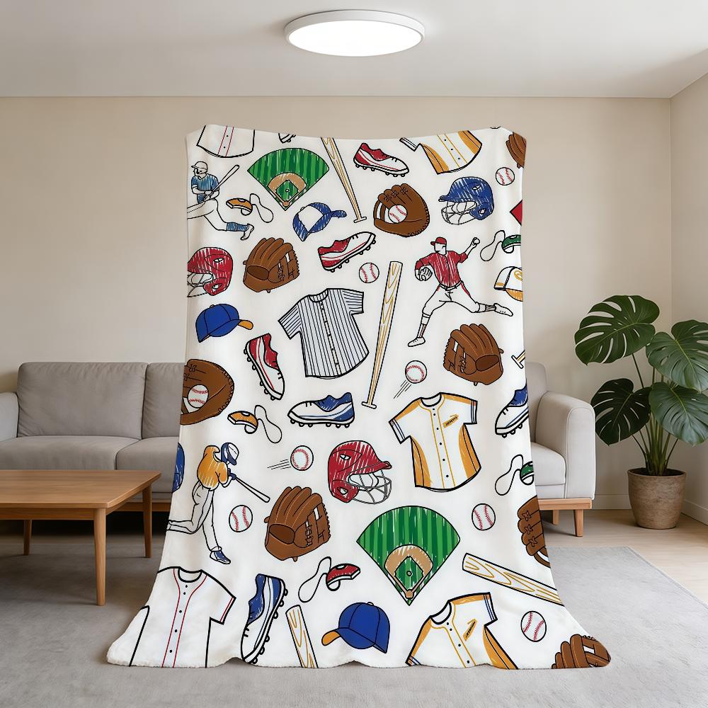 Cool Baseball Sport Blanket Flannel Warm Soft Throw Blanket For Room Sofa Childish Birthday Gifts