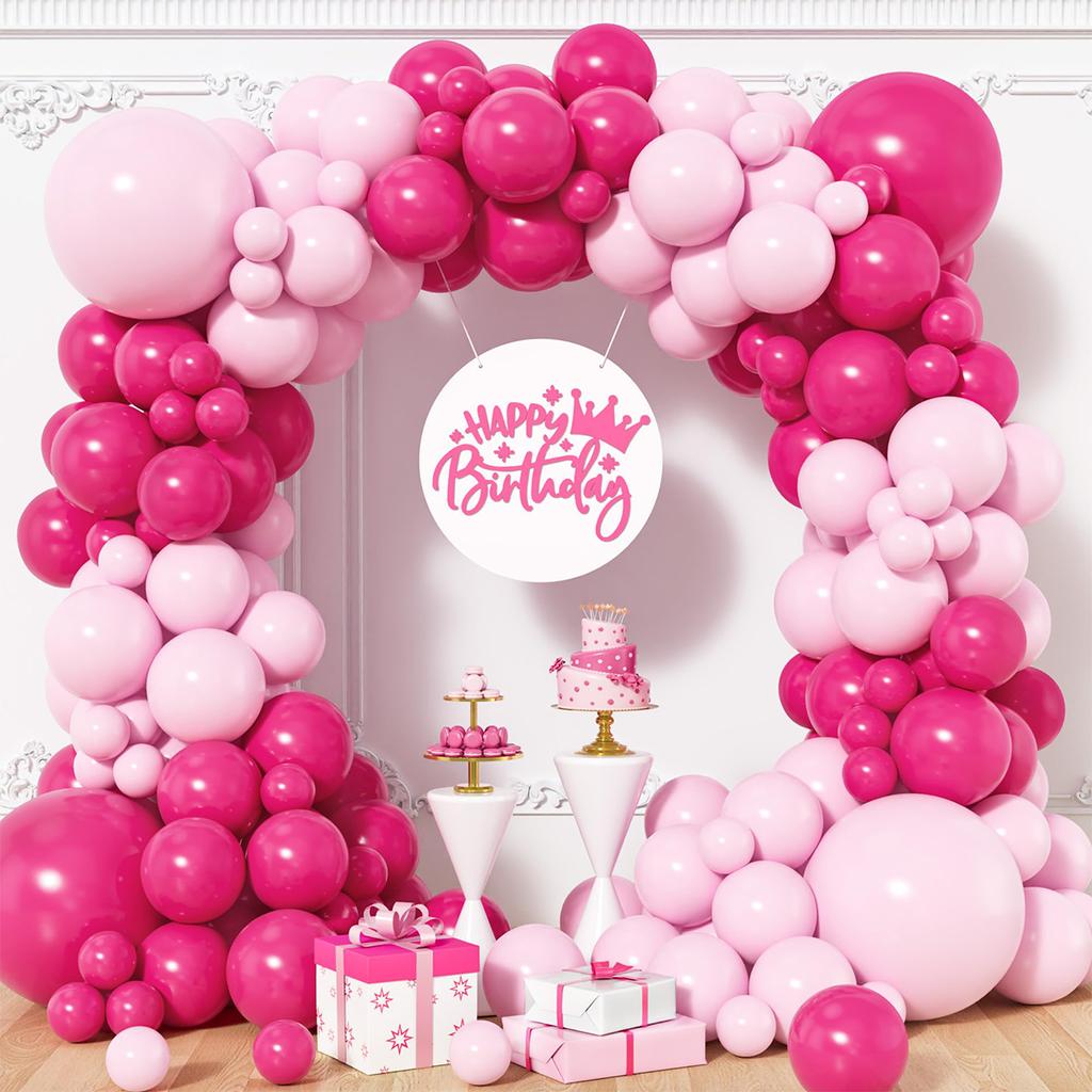 Pink Macaron Balloon Garland Arch Kit Wedding Birthday Party Decor Kids Baby Shower Latex Ballon Chain Wedding Party Baloon