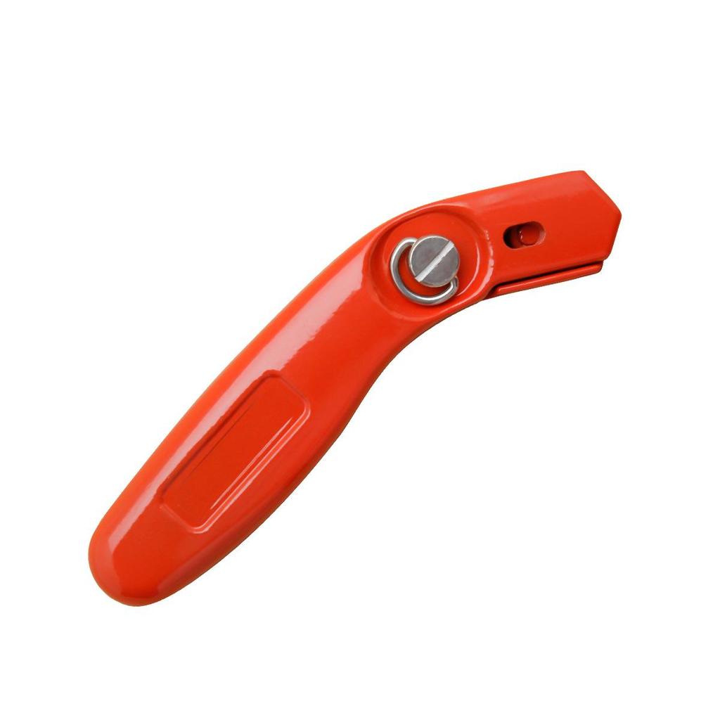 Orange Heavy-Duty Metal Utility Knife - Fixed Blade for Cutting Carpet, Leather, and Paper with 5 Blades.