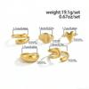 SHIXIN 5Pcs/Set Punk Irregular Rings Unisex Waterdrop Heart Layered Open Ring Women Fashion Exquisite Party Banquet Jewelry Gift