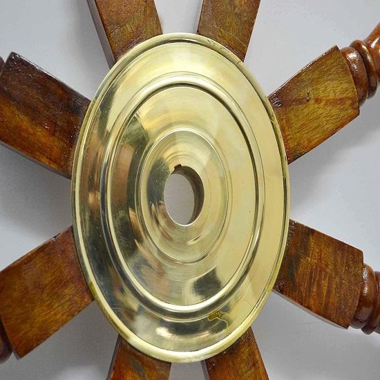 60.96 Cm Wood Pirate's Ship Wheel Marine Décor