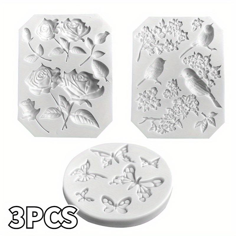3D Butterfly Bird and Rose Flower Silicone Mold Versatile Baking and Craft Tool for Chocolate Creative Floral Dessert Decorator