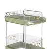 Rolling Cart 2 Tier Large Capacity Mobile Utility Cart Book Food Storage Organizer for Home Kitchen