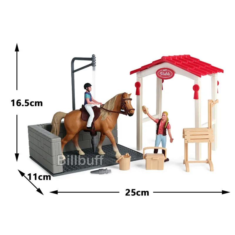 DIY Horse Race Model Horseman Farm stable Animal Figurines Action & Toy Figures ABS Emulation Toys for Children Christmas Gift