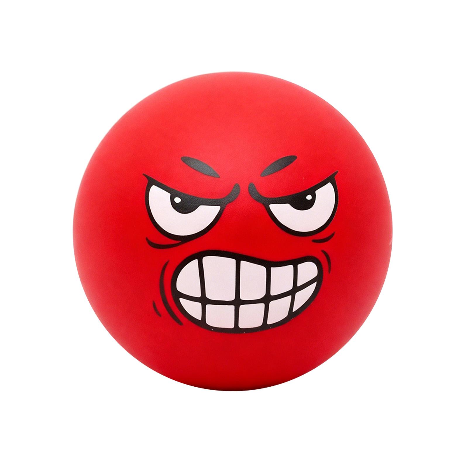 6cm Round Squishy Stress Relief Ball Slow Rebound TPR Material Squeeze Toy for Anxiety and Focus with Printed Face Design in Gift Box One Size