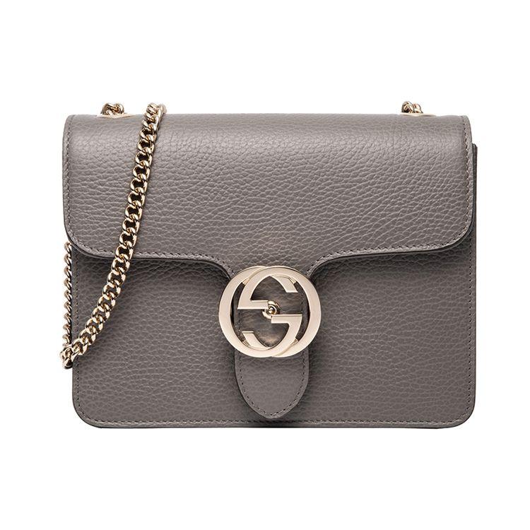 Gucci Double G Chain Crossbody Accordion Bag Women Bags Gray 510304-CAO0G-1226