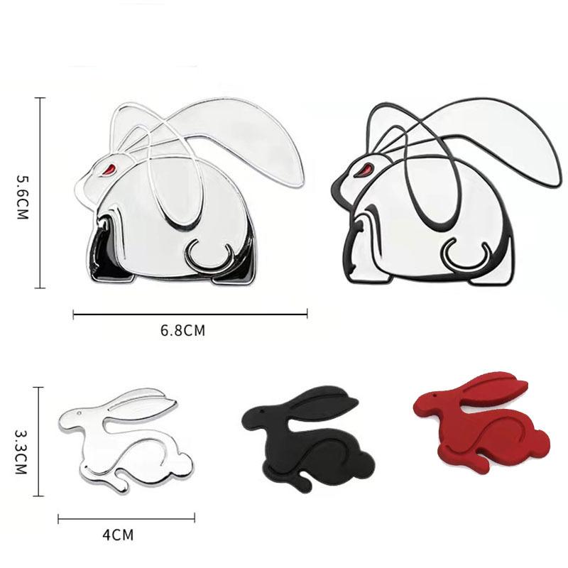 1Pcs Universal Cartoons Car Styling Decal for VW 3D Metal Running Rabbit Logo Chrome Emblem Rear Trunk Badge Accessories
