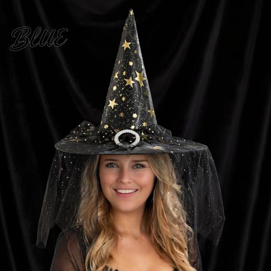 Mystischer Zauberer Requisite Gotischer Hexenhut für Damen 15 Zoll Cosplay Halloween Accessoires Kostümparty Maskenball Karneval Bühnenauftritt