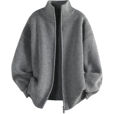 Radofo Cardigan for Men and Approximately Extra Dropped Solid Lightweight Outerwear for Fall and Winter Women, Double-Zip Knit, 24.7 Oz, Thick,