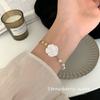 Red Rose Meets White Rose Pearl Flower Bracelet Female Ins French Niche Design Girlfriend Bow Bracelet