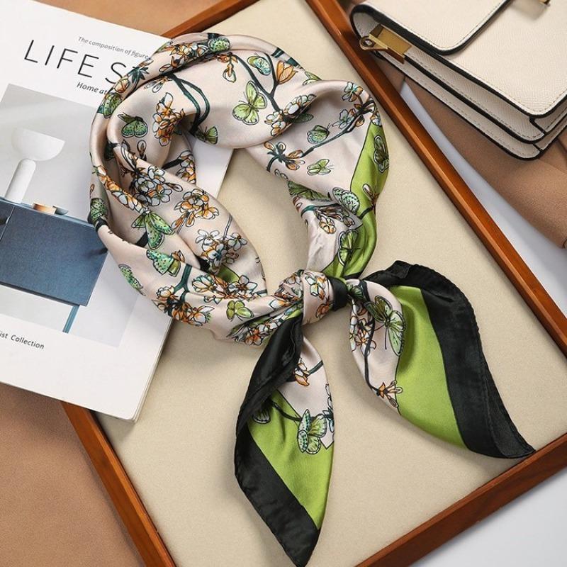 Silk scarf women's neck new scarf with coat 70 small square scarf scarf mother high-end scarf