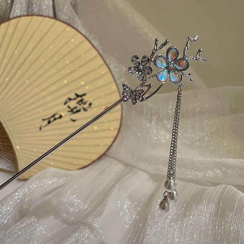 Chinesische High-End Quasten Haarnadel: Hanfu-Haaraccessoire im antiken Stil aus Holz