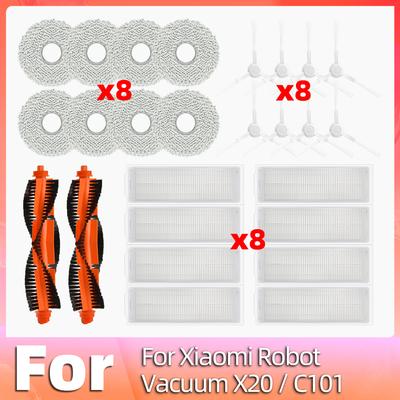 Compatible for Xiaomi Robot Vacuum X20 / C101 Main Side Brush HEPA Filter Mop Pads Replacement Spare Parts Accessories