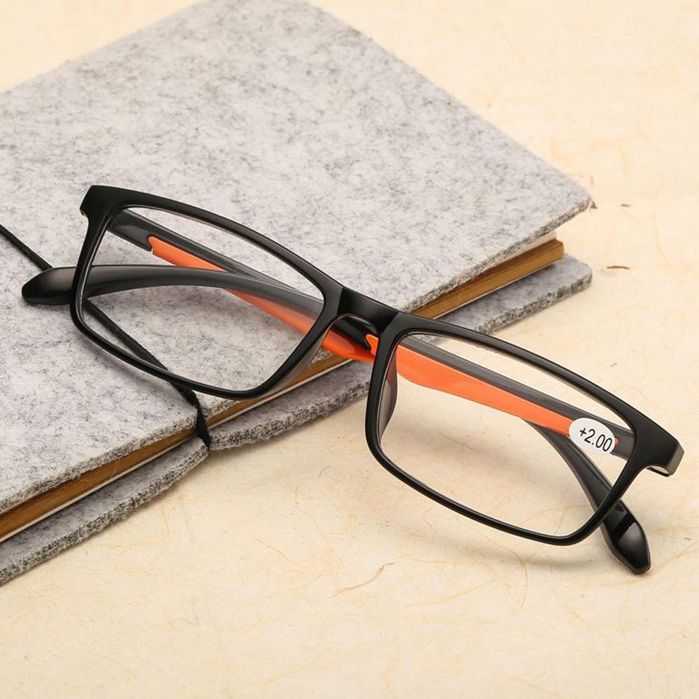 Rimless Square Frame Reading Glasses Women Men Transparent PC Frame Portable Presbyopic Eyeglasses Ultralight Hyperopia Eyewear