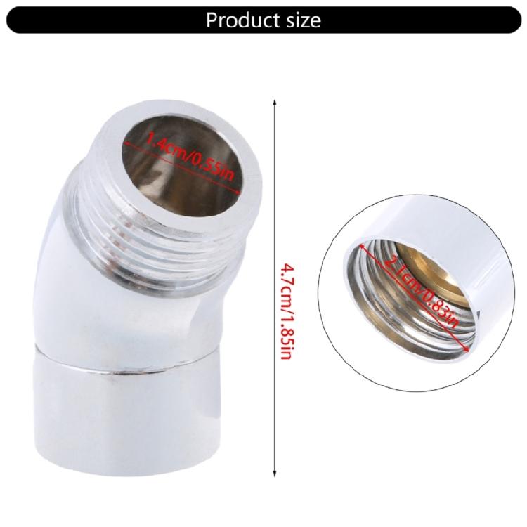 Handheld Shower Arm Angle Adapter 135 Degrees Shower Head Elbow Adapter for Wall Mounted Shower or Hand Shower