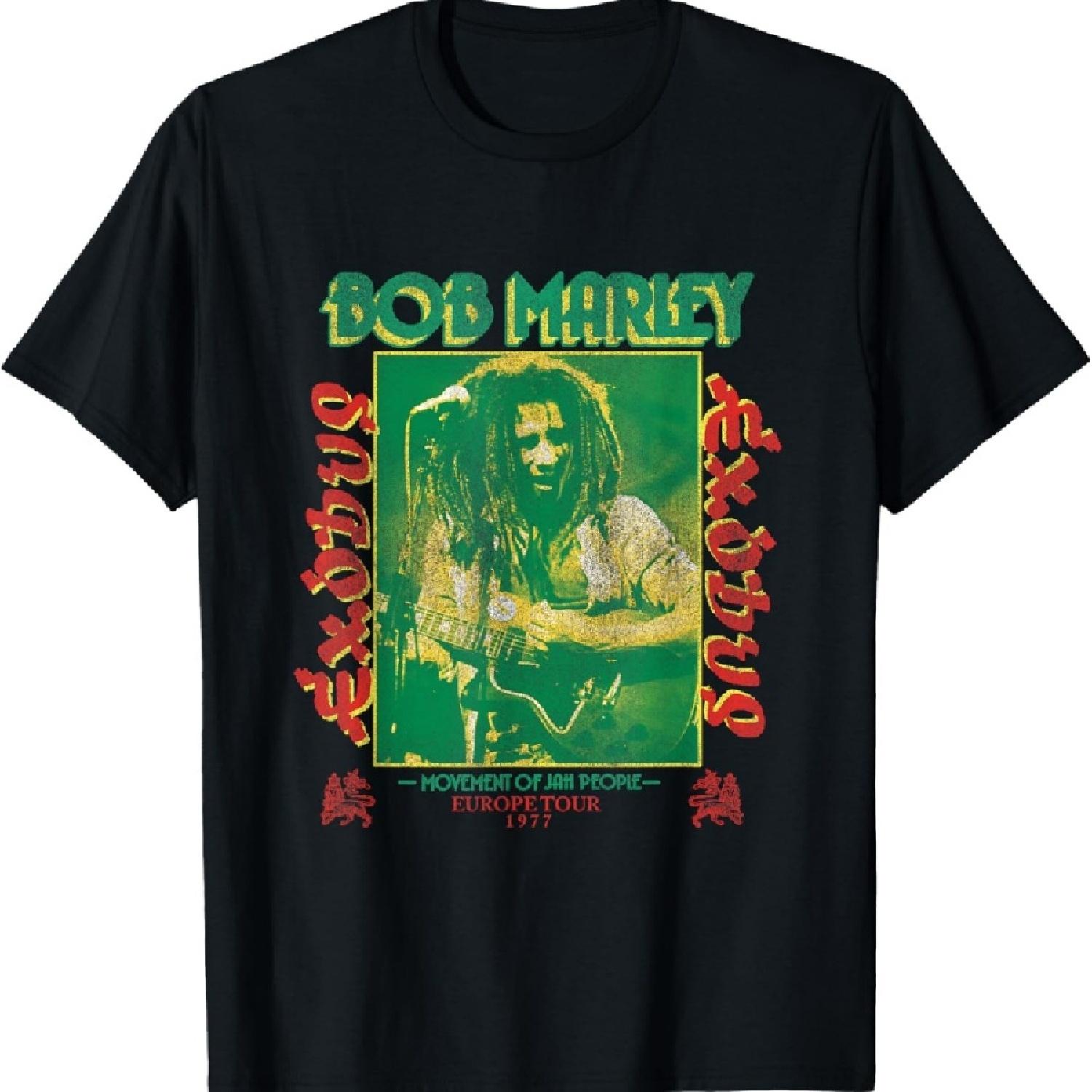 

Bob Marley Exodus Movement of Jah People Guitar Black T-Shirt_1 S