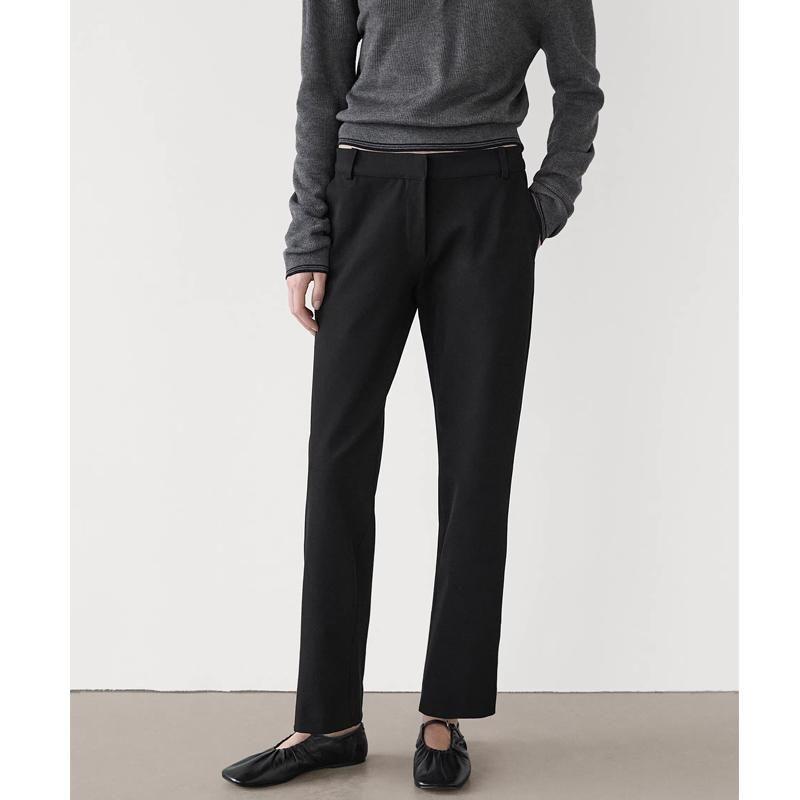 MD Fall and Winter New Women's Clothing Casual Intelligence Commute Style Minimalist White High-Waist Straight Pants 5001801