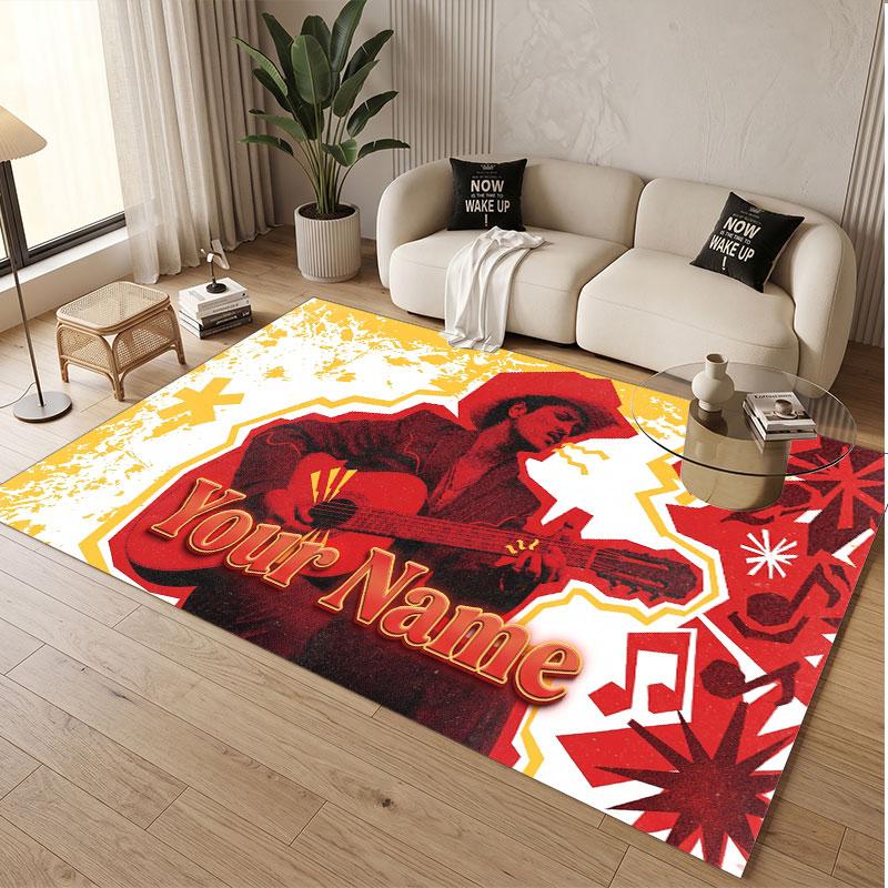 Custom Name Crystal Velvet Rug,Bruno Mars Comfortable Anti Slip Floor Mat For Room Decoration