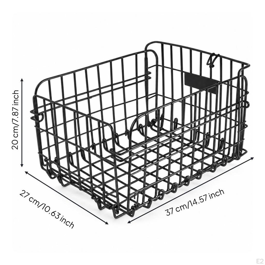 Bike Rear Basket Foldable Cycle Rectangular for Commuters, Cyclists, Grocery