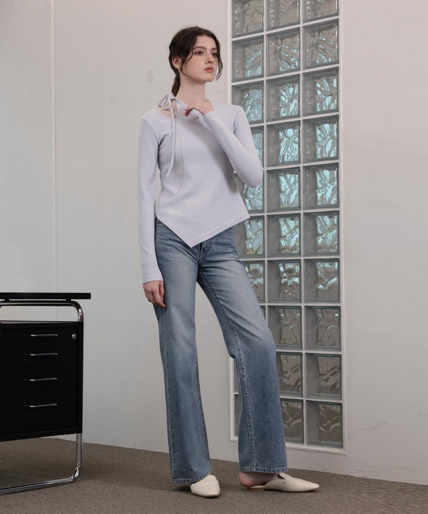 Leobeucham [Celina Cut-Out Ribbon Knit Top_Sky] Celina Cut-Out Ribbon Knit Top_Sky