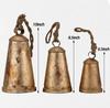 Giant Set of 3 Rustic Iron Hanging Bells, Vintage Witch Bells for Door Protection, Shabby Chic Farmhouse Wall Decor and Christmas Wind Chimes