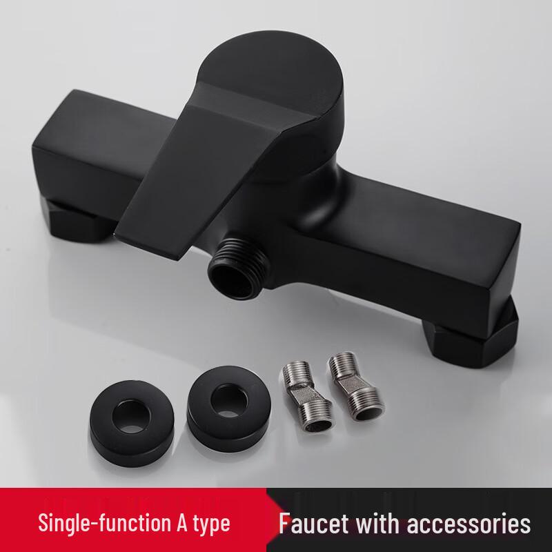 TLXT Black Single Function Bathtub Shower Mixer Faucet