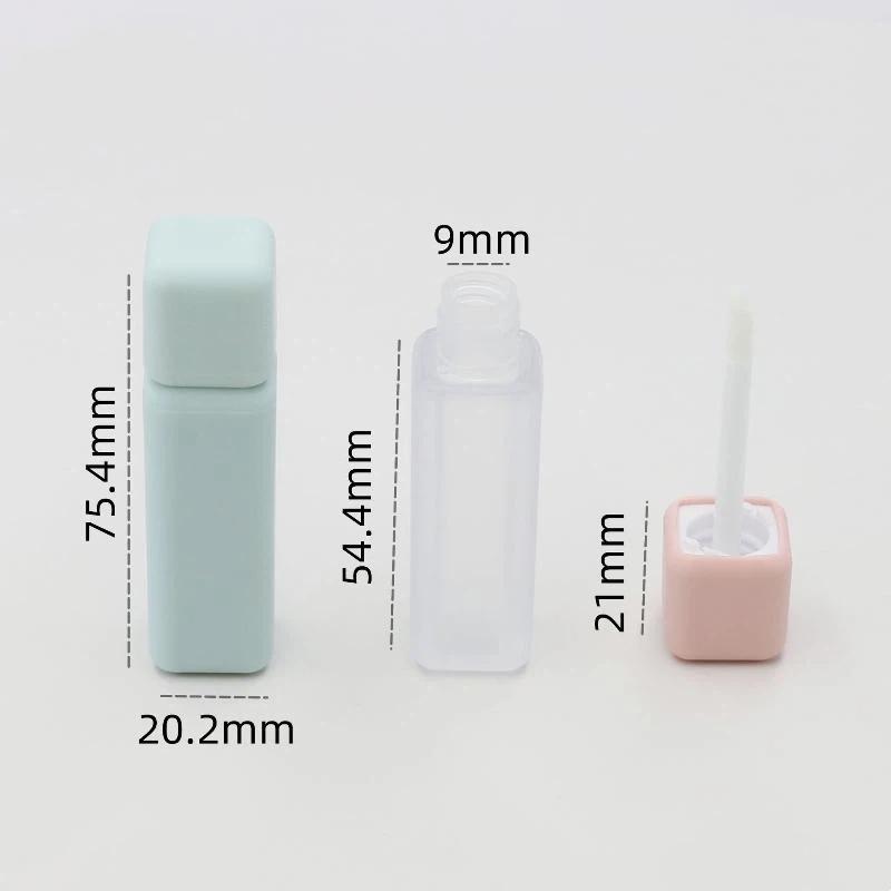 1Pcs Refillable Lip Glaze Container 5Ml Empty Square Frosted Lip Gloss Tube For Diy Cosmetics Packaging