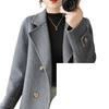 Women's Woolen Suit Collar Coat - Short, Thick, Loose Fit for Autumn/Winter