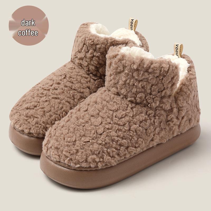 Cozy Plush Slippers: Women's & Men's Non-Slip, Thick-Soled, Velvet-Lined, Perfect for Autumn & Winter.