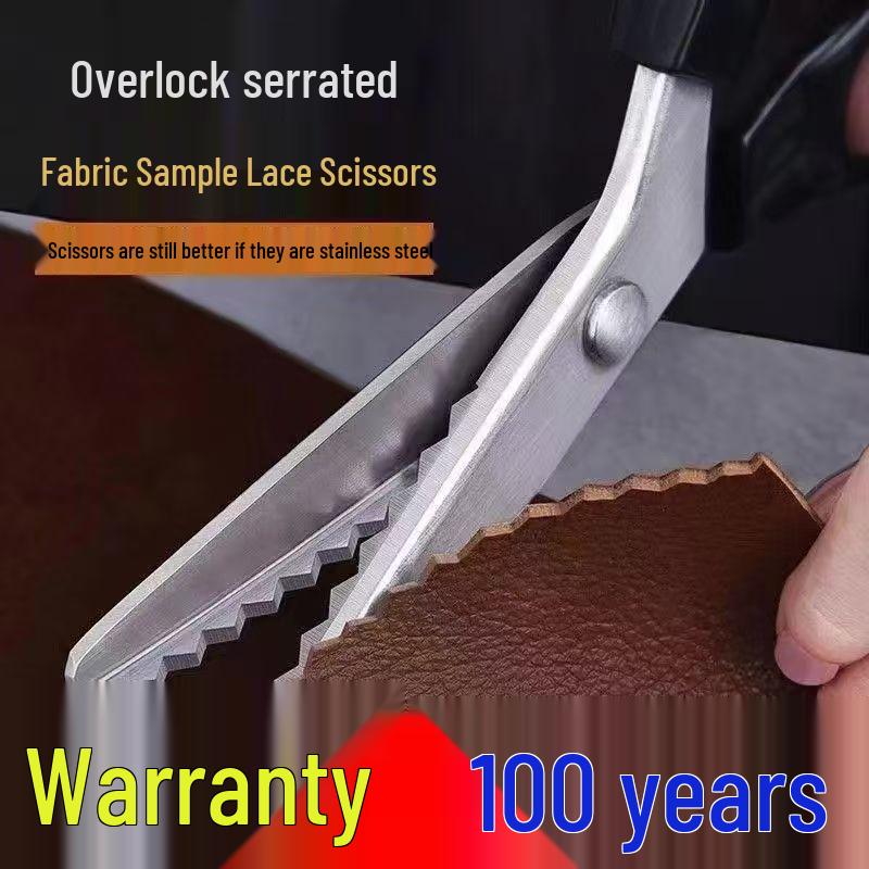 Lace Edge Locking Sewing Scissors, Tailor's Pinking Shears, Stainless Steel Fabric Scissors