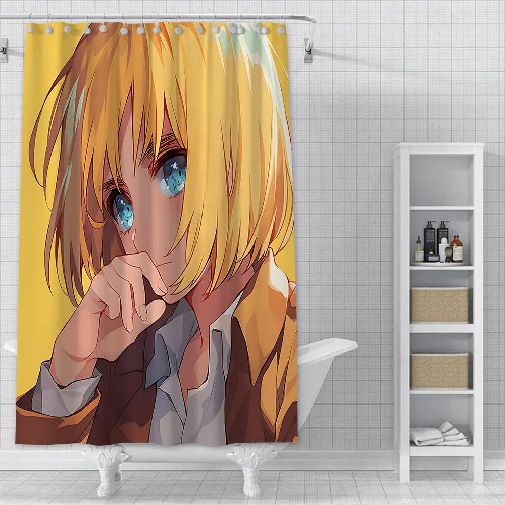 Anime Themed Shower Curtain , Waterproof Fabric with Iconic Characters for Unique Bathroom Decor, Perfect for Fans