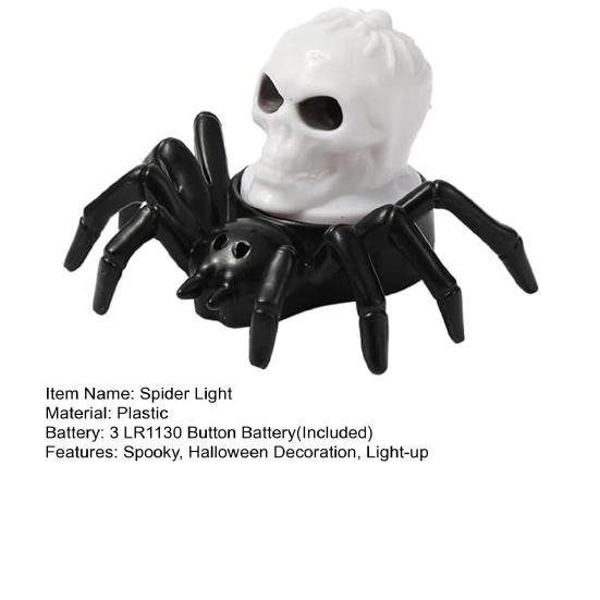 Halloween Spider Tea Lights LED Flameless Spider Candle Holder Light Battery Operated Spider Eyeballs Lamp for Home Decoration