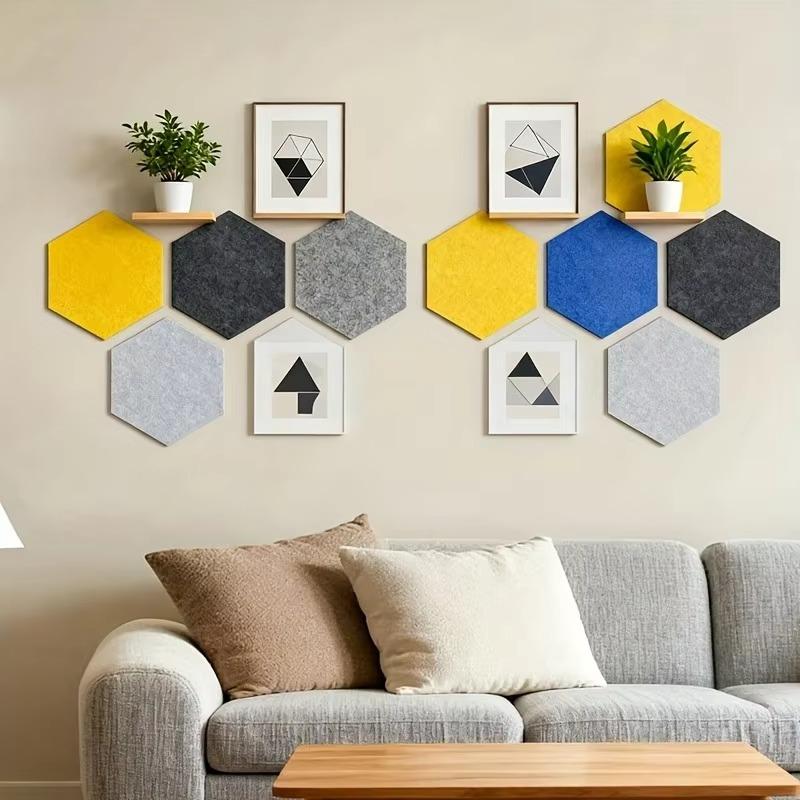 DIY Hexagon Felt Board Wall Sticker Removable Self Adhesive Wall Decorative Home Message Background Board Kids Room Decor