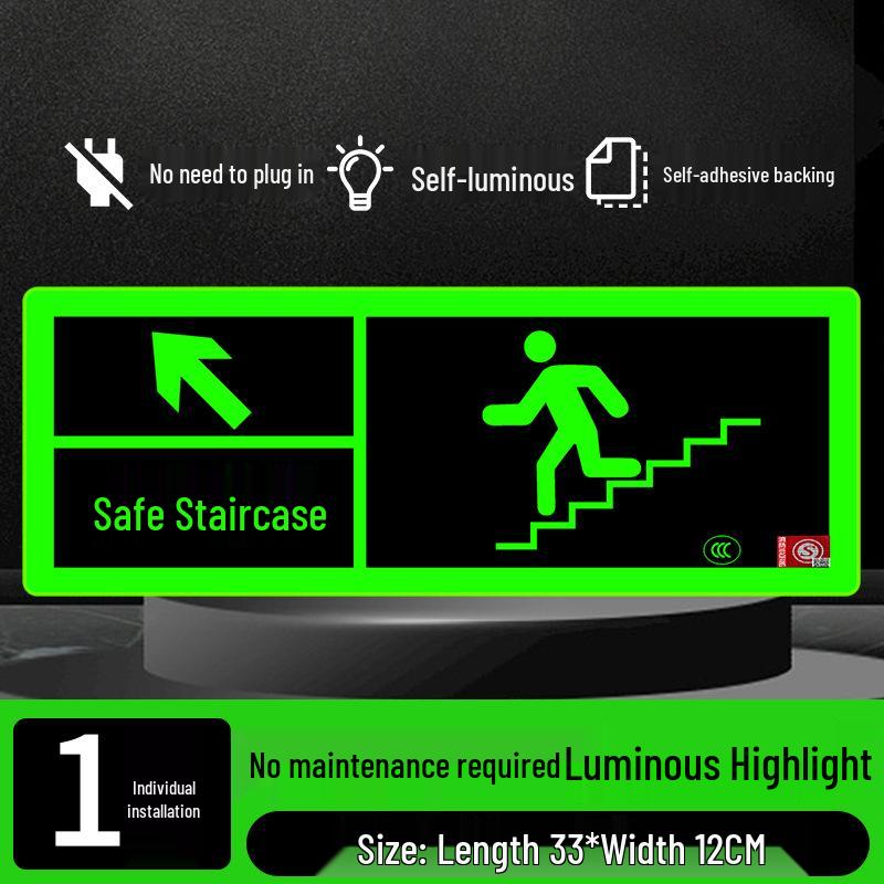 

Флуоресцентный самосветящийся знак безопасности «Выход» 3C - Не требует проводки