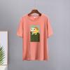Hirsionsan Nya roliga tecknade T-shirts Kvinnor Kawaii Casual Oversized Tees Par Mjuk bomull O-hals Kvinnliga Grafiska Toppar