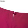 ZANZEA Abito casual da donna a maniche corte con scollo tondo tinta unita