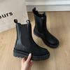 New Style Women's Boots Genuine Leather Waterproof Platform Mid-Calf Rubber Outsole Boots Large Size 35-43 Zapatos Mujer
