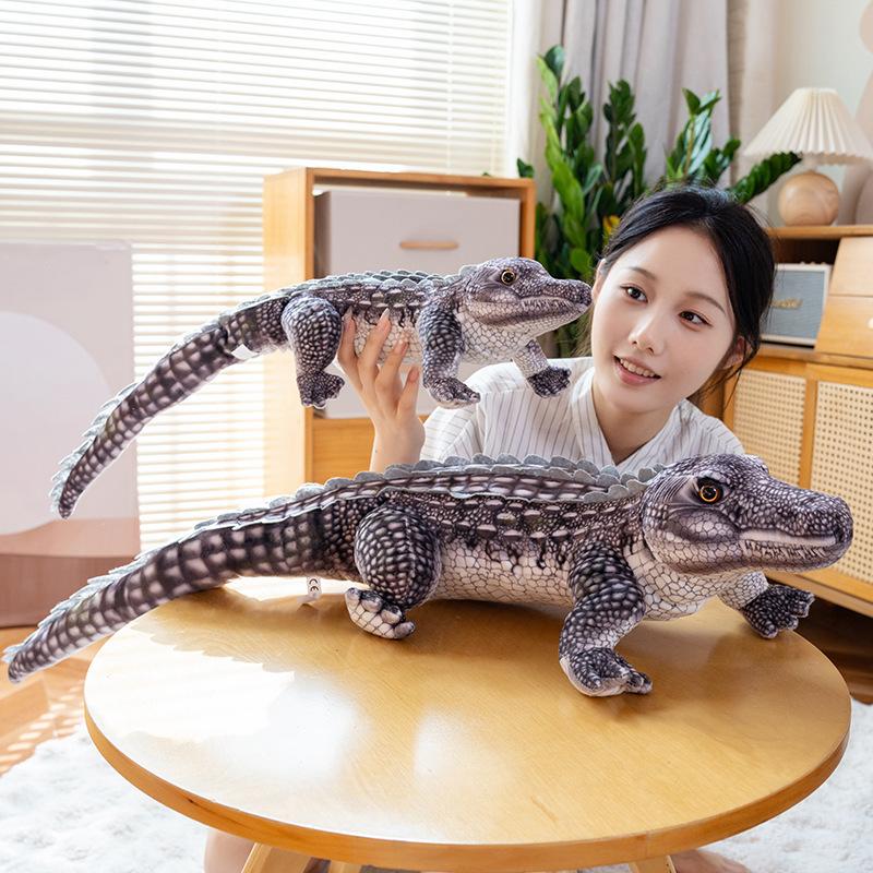 68/96cm Simulation Long Tail Crocodile Plush Doll Lifelike Reptile Crocodile Animal Stuffed Toy Home Decor Gift For Children