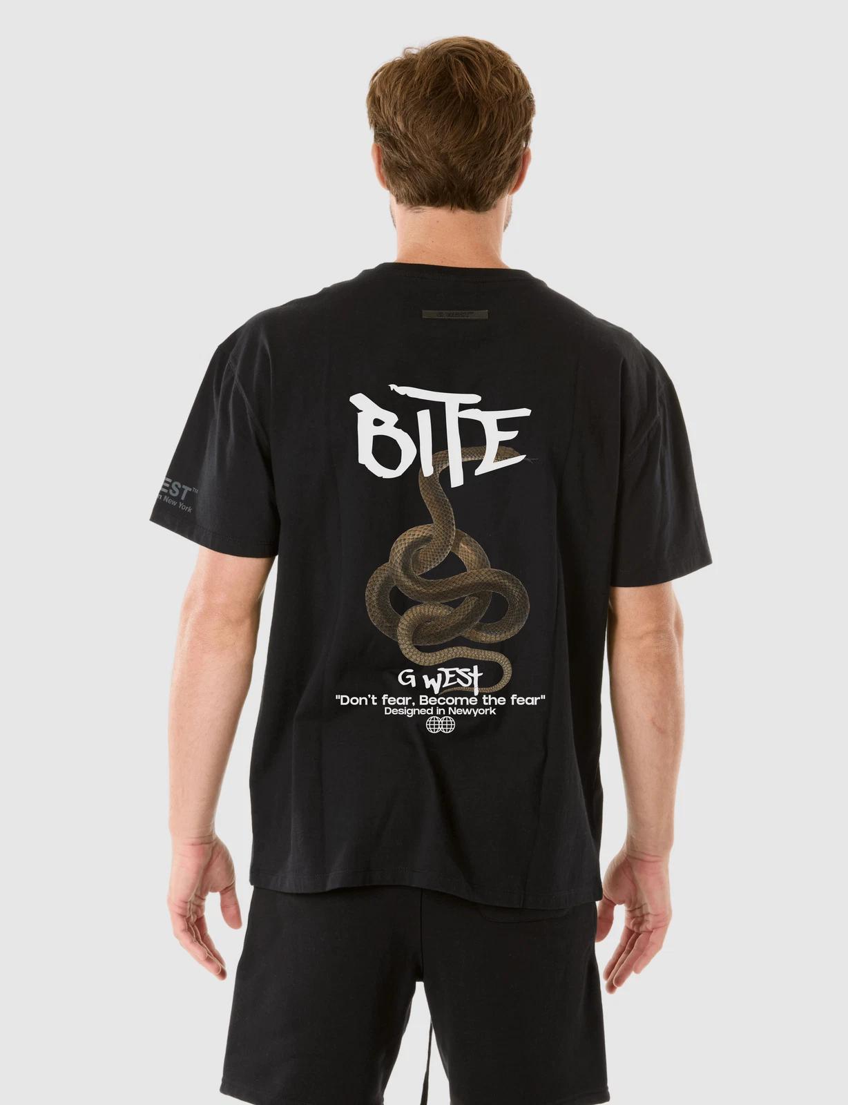 G WEST SNAKE BITE T-SHIRT - JET BLACK S