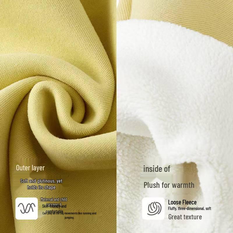 Kids' High-Neck Fleece Sweatshirt: Autumn/Winter Layered Style for Toddlers & Older Children