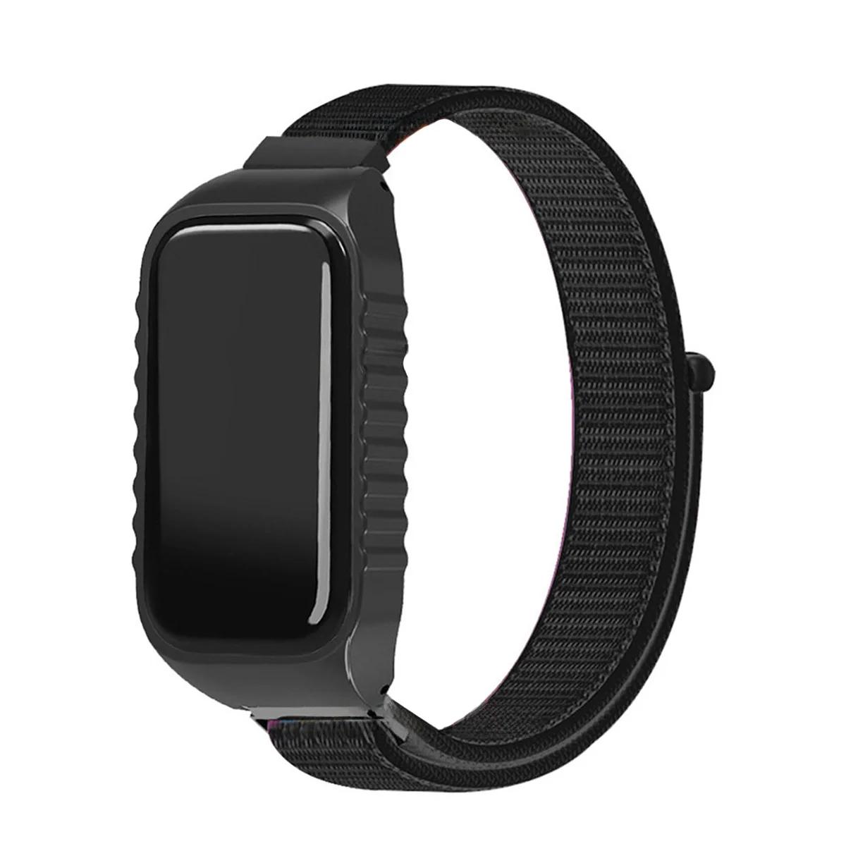

Для Xiaomi Smart Band 8 Active Strap Nylon Loop Wristband Bracelet For Mi Band 8 Active Smart Watch Band Ремінець Correa Belt Accessories Redmi Band 2 чорний