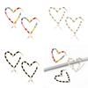 Modern Heart Earrings For Women Colorful Alloy Drop Earrings Fashion Trend