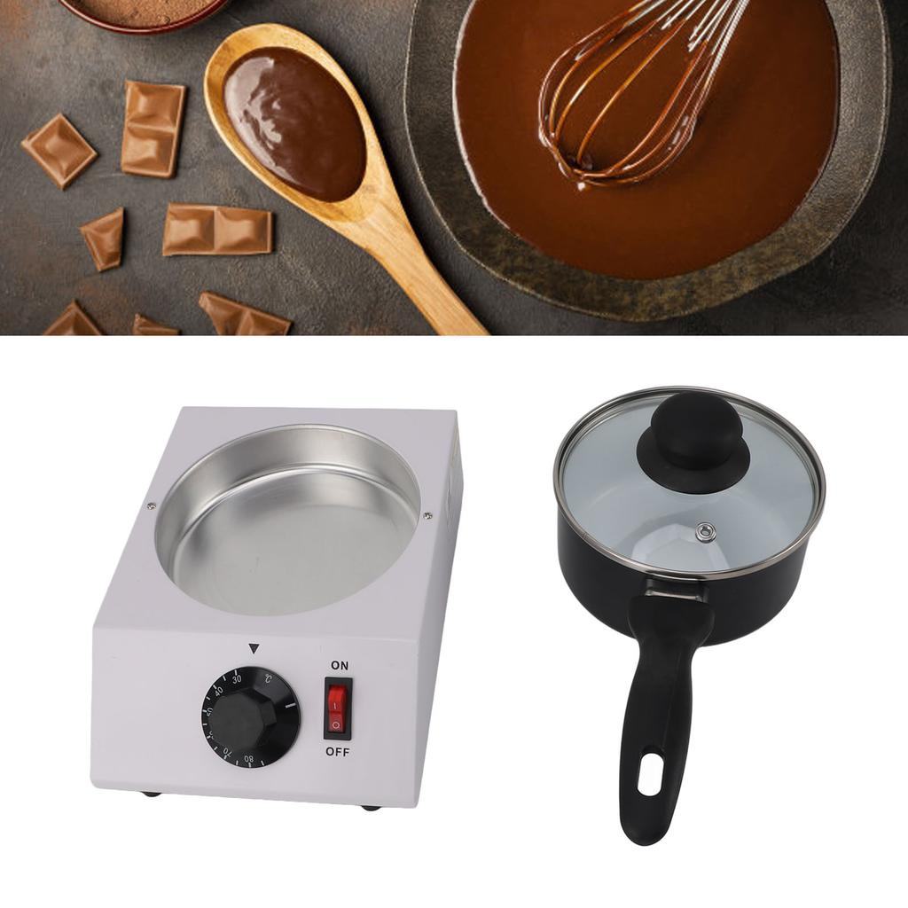 Chocolate Melting Machine Single Pot 30‑85℃ Manual Control 1kg Anti Stick Chocolate Melter Pot for Coffee Butter Wine Cream Milk