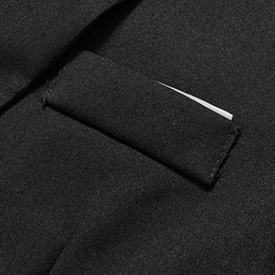 2Pcs/Set Long Sleeve Flap Pockets Single Button Solid Color Men Suit Slim Fit Lapel Blazer Straight Suit Pants Set