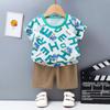 Korean Style Summer Cotton Outfit: Boys' Shorts and Girls' Short-Sleeve Set