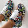 Sportschuhe für Damen mit Graffiti-Aufdruck, modische Schnürschuhe, niedriger Schnitt, dicke Sohle, lässige Skateboardschuhe