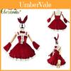 Natale Vino Rosso 5XL Sexy Babbo Natale Cameriere Costume Cosplay Fiocco Lolita