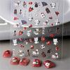 1pcs New 5D Bronzing Punk Moon Nail Art Charms Gothic Star Adhesive Slider Press on Nail Decoration Decals Accessories DIY